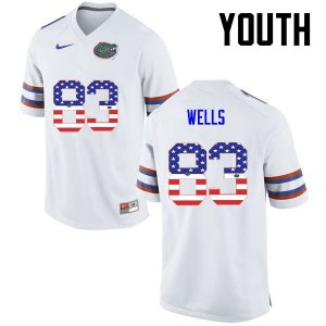 Youth Florida Gators #83 Rick Wells NCAA Nike White USA Flag Fashion Authentic Stitched College Football Jersey DRE5662JC